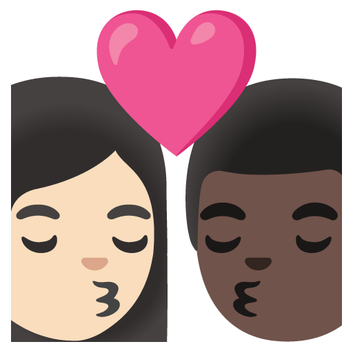 Kiss: Woman, Man, Light Skin Tone, Dark Skin Tone, the design in this release