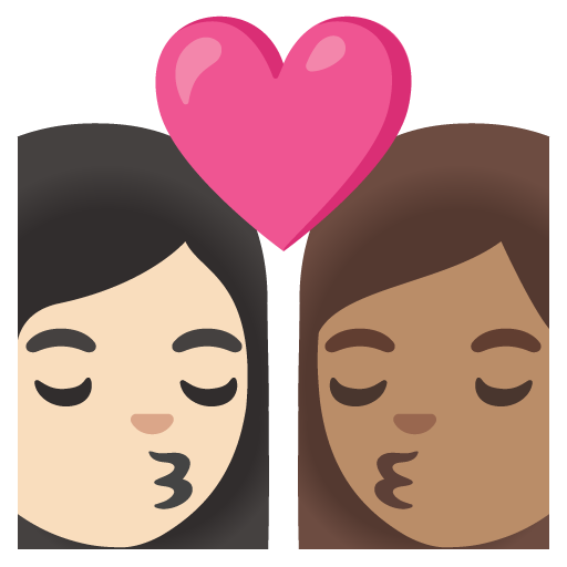 Kiss: Woman, Woman, Light Skin Tone, Medium Skin Tone, the design in this release