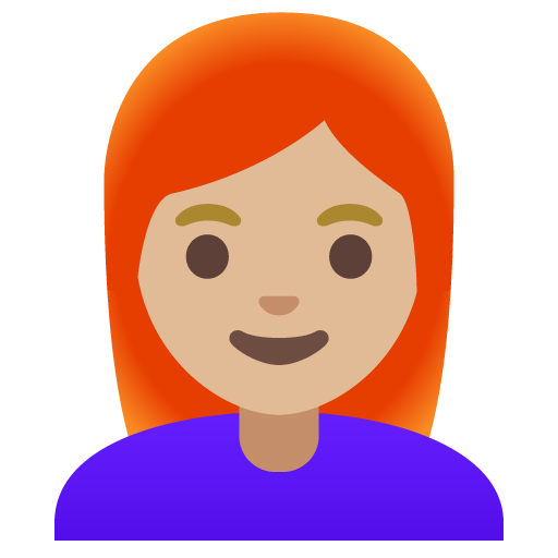 Woman: Medium-Light Skin Tone, Red Hair, the previous design