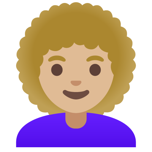 Woman: Medium-Light Skin Tone, Curly Hair, the previous design