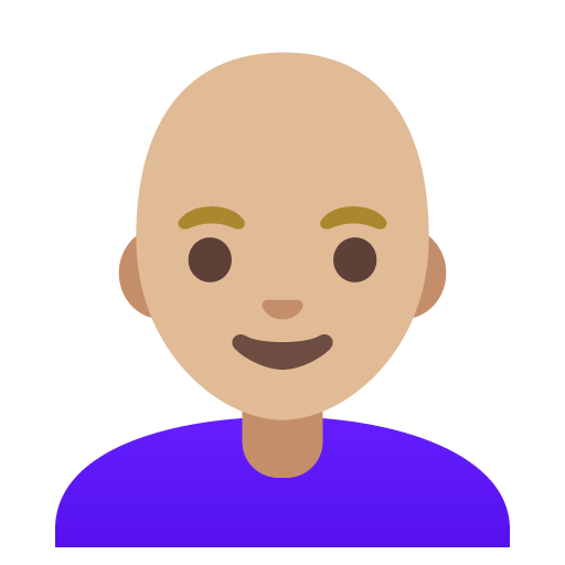 Woman: Medium-Light Skin Tone, Bald, the previous design