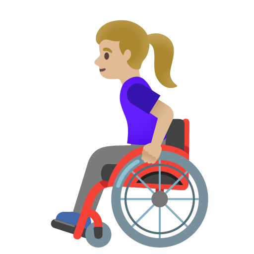 Woman in Manual Wheelchair: Medium-Light Skin Tone, the design in this release