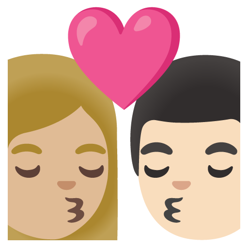 Kiss: Woman, Man, Medium-Light Skin Tone, Light Skin Tone, the design in this release