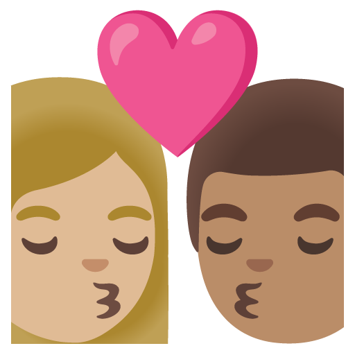 Kiss: Woman, Man, Medium-Light Skin Tone, Medium Skin Tone, the design in this release