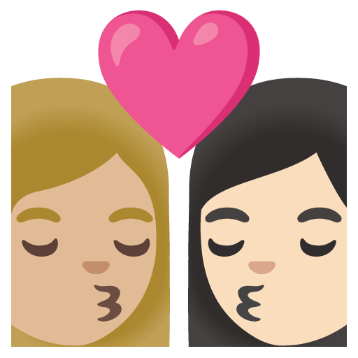 Kiss: Woman, Woman, Medium-Light Skin Tone, Light Skin Tone, the design in this release