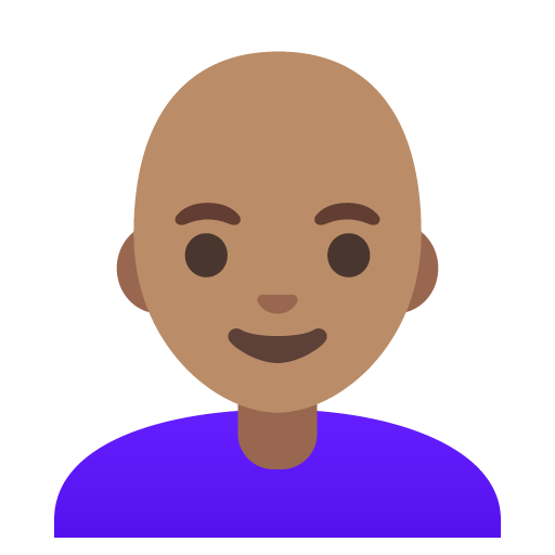 Woman: Medium Skin Tone, Bald, the previous design