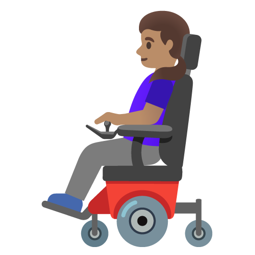 Woman in Motorized Wheelchair: Medium Skin Tone, the design in this release