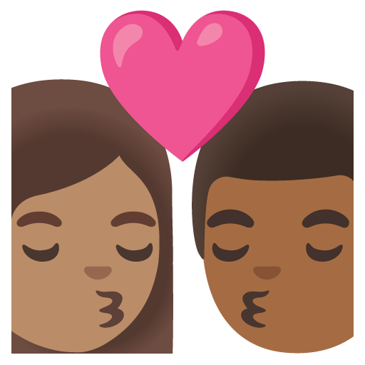 Kiss: Woman, Man, Medium Skin Tone, Medium-Dark Skin Tone, the design in this release