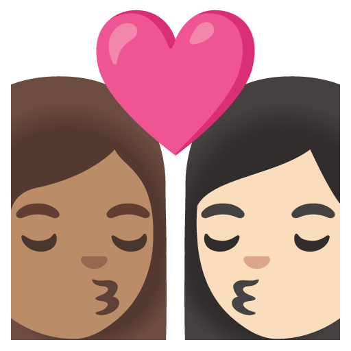 Kiss: Woman, Woman, Medium Skin Tone, Light Skin Tone, the design in this release