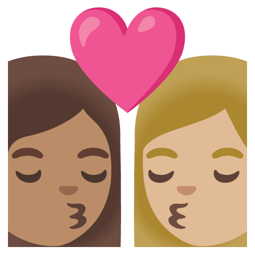 Kiss: Woman, Woman, Medium Skin Tone, Medium-Light Skin Tone, the design in this release
