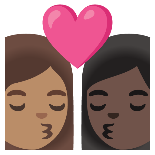 Kiss: Woman, Woman, Medium Skin Tone, Dark Skin Tone, the design in this release