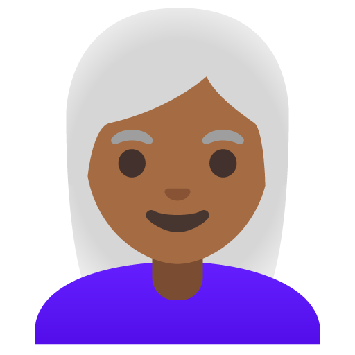 Woman: Medium-Dark Skin Tone, White Hair, the previous design