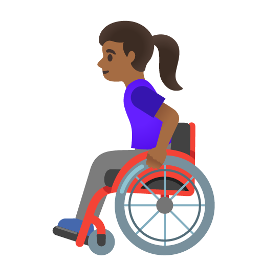 Woman in Manual Wheelchair: Medium-Dark Skin Tone, the design in this release