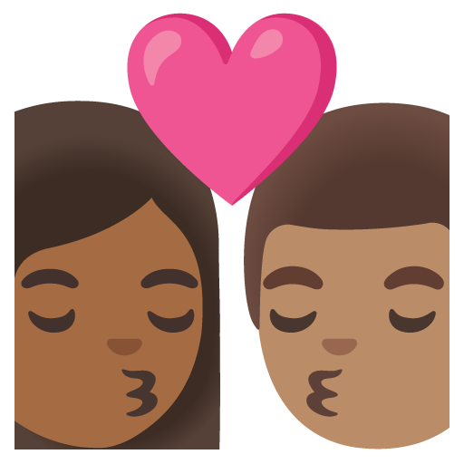 Kiss: Woman, Man, Medium-Dark Skin Tone, Medium Skin Tone, the design in this release