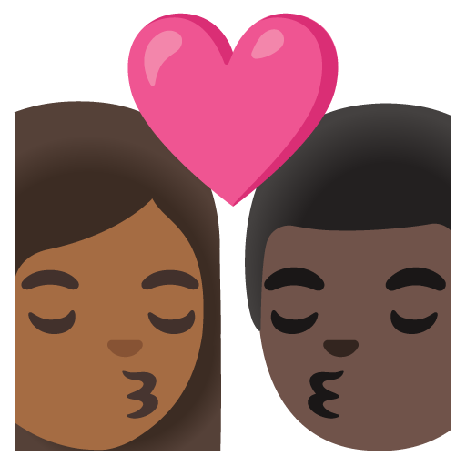 Kiss: Woman, Man, Medium-Dark Skin Tone, Dark Skin Tone, the design in this release
