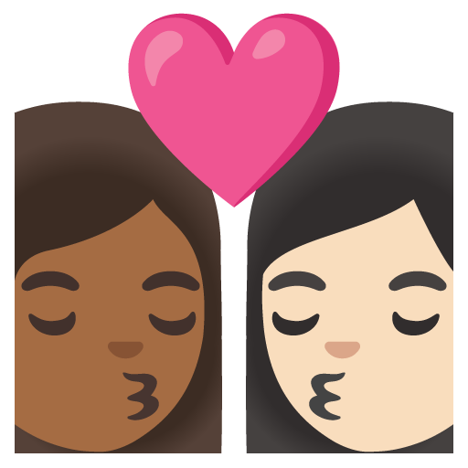 Kiss: Woman, Woman, Medium-Dark Skin Tone, Light Skin Tone, the design in this release