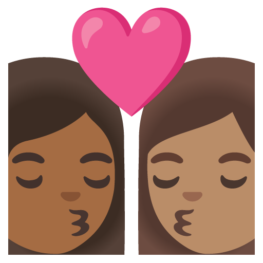 Kiss: Woman, Woman, Medium-Dark Skin Tone, Medium Skin Tone, the design in this release