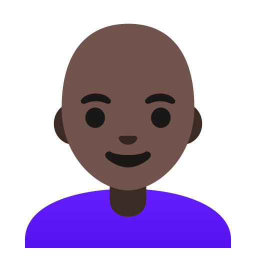 Woman: Dark Skin Tone, Bald, the previous design