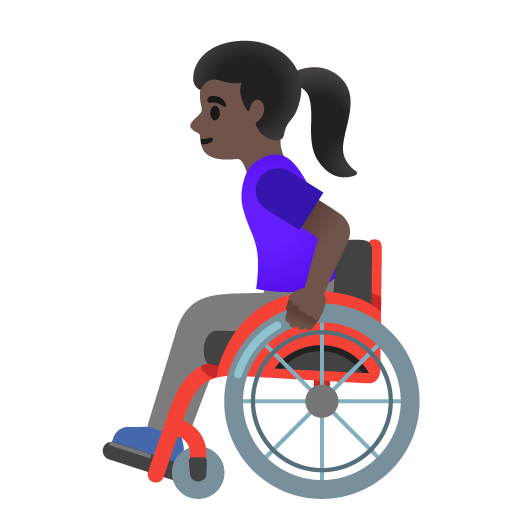 Woman in Manual Wheelchair: Dark Skin Tone, the design in this release