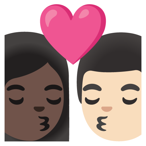Kiss: Woman, Man, Dark Skin Tone, Light Skin Tone, the design in this release