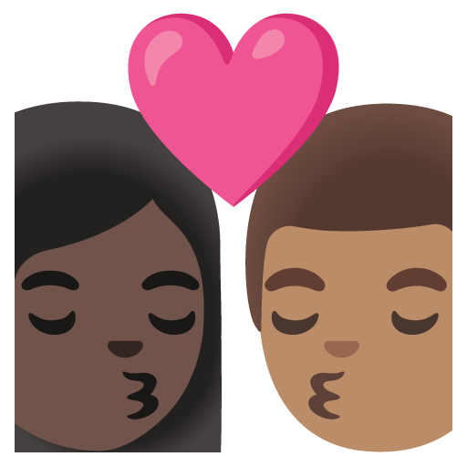 Kiss: Woman, Man, Dark Skin Tone, Medium Skin Tone, the design in this release