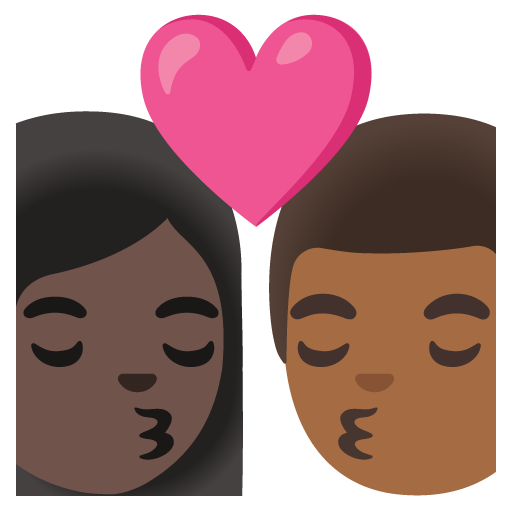 Kiss: Woman, Man, Dark Skin Tone, Medium-Dark Skin Tone, the design in this release