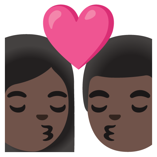 Kiss: Woman, Man, Dark Skin Tone, the design in this release