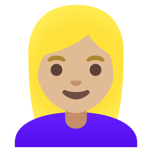 Woman: Medium-Light Skin Tone, Blond Hair, the previous design