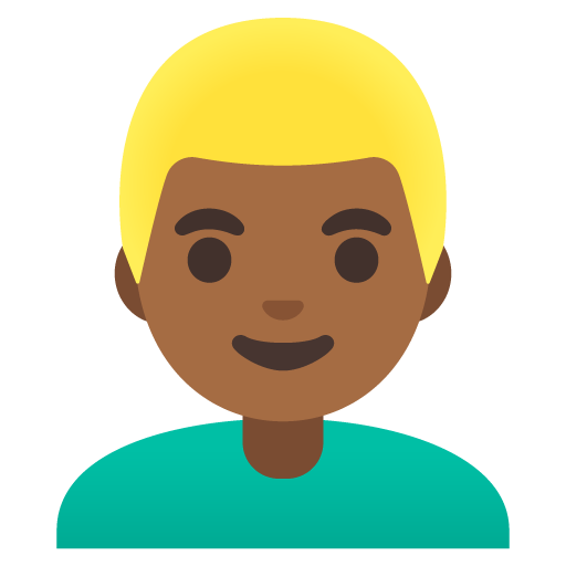 Man: Medium-Dark Skin Tone, Blond Hair, the previous design