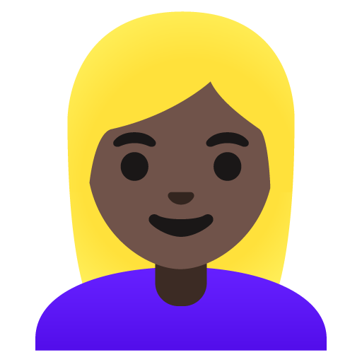 Woman: Dark Skin Tone, Blond Hair, the previous design