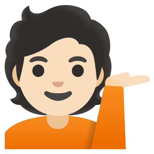 Person Tipping Hand: Light Skin Tone, the previous design