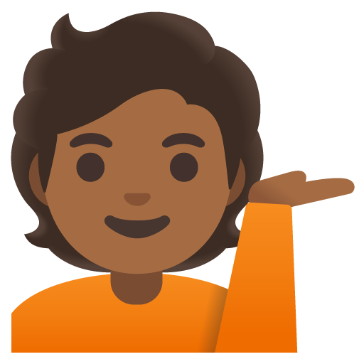 Person Tipping Hand: Medium-Dark Skin Tone, the previous design