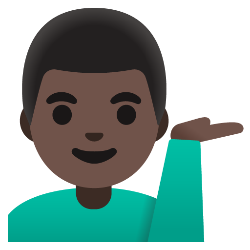 Man Tipping Hand: Dark Skin Tone, the previous design