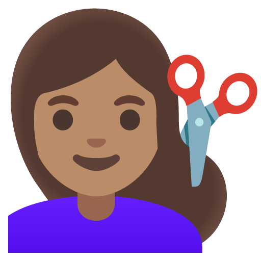 Woman Getting Haircut: Medium Skin Tone, the design in this release