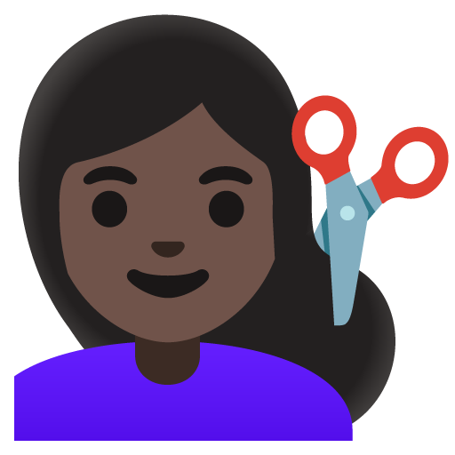 Woman Getting Haircut: Dark Skin Tone, the design in this release