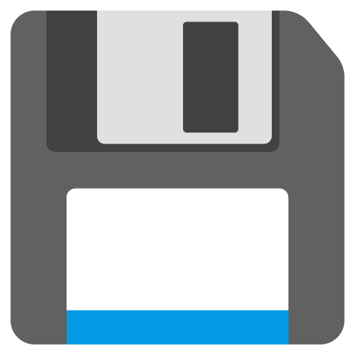 Floppy Disk as drawn by Google in Android 12.0