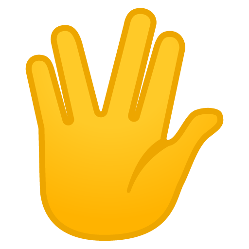 Vulkanischer Gruß as drawn by Google in Android 12.0