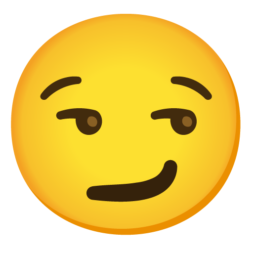 Visage Avec Un Sourire Malin as drawn by Google in Android 12.0