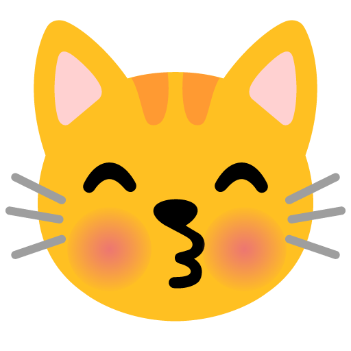 Kissing Cat as drawn by Google in Android 12.0