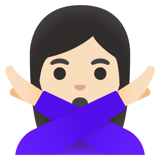Woman Gesturing NO: Light Skin Tone, the previous design