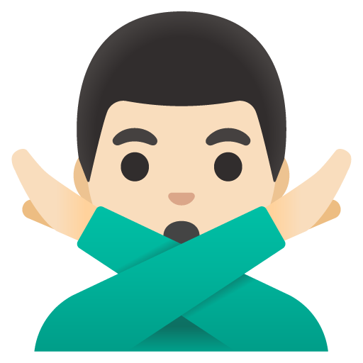 Man Gesturing NO: Light Skin Tone, the design in this release