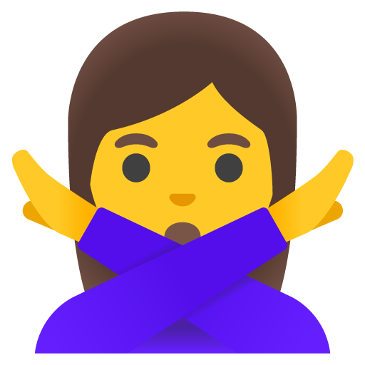 Woman Gesturing NO, the previous design