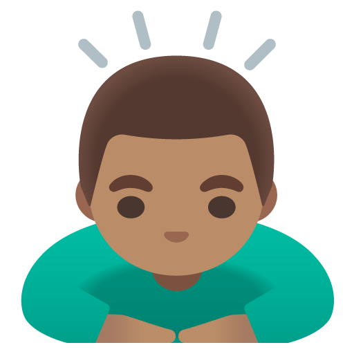 Man Bowing: Medium Skin Tone, the previous design