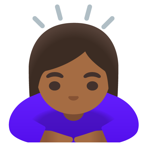 Woman Bowing: Medium-Dark Skin Tone, the previous design