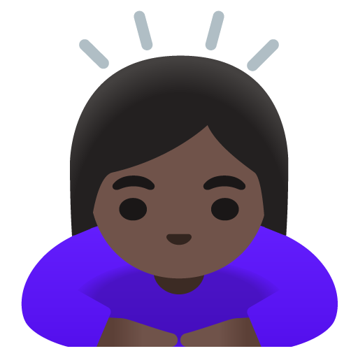 Woman Bowing: Dark Skin Tone, the previous design