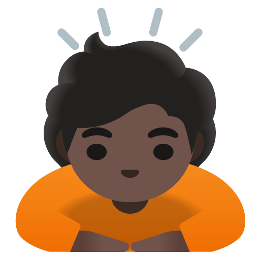 Person Bowing: Dark Skin Tone, the previous design