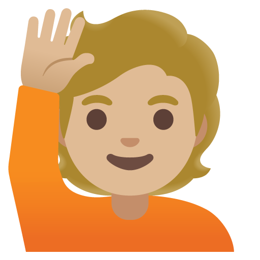 Person Raising Hand: Medium-Light Skin Tone, the previous design