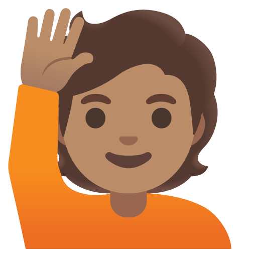 Person Raising Hand: Medium Skin Tone, the previous design