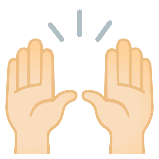 Raising Hands: Light Skin Tone, the previous design