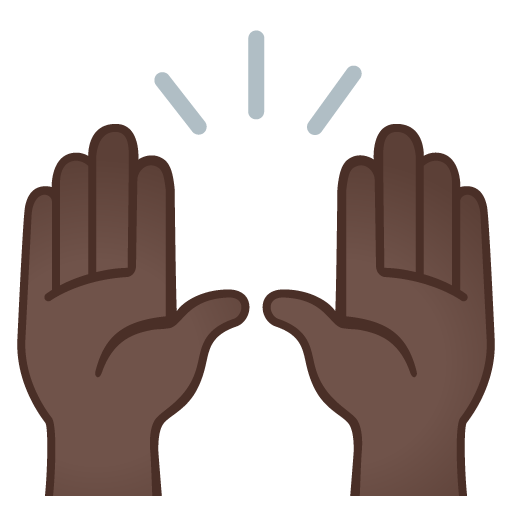 Raising Hands: Dark Skin Tone, the previous design